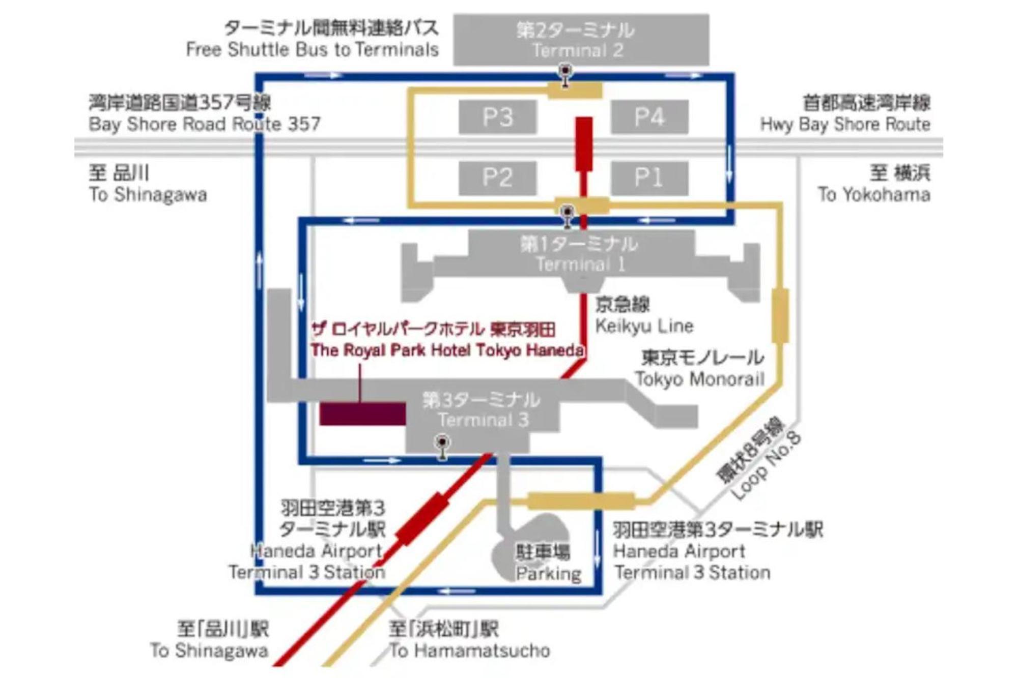 The Royal Park Hotel Tokyo Haneda Airport Terminal 3 Exterior foto Map of Terminal 2
